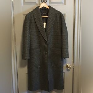 NWT Madewell houndstooth Carlton coat XS